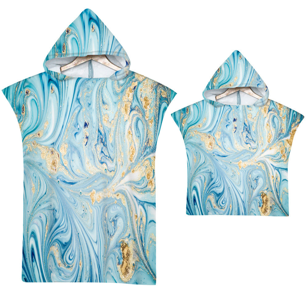 Adult Microfiber Fabric Marble Bath Towels  Bathrobe Cloaks Pajamas