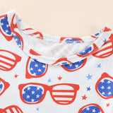 Kid Baby Girls Glasses Printed Featured Bell-bottom 2 Pcs Sets