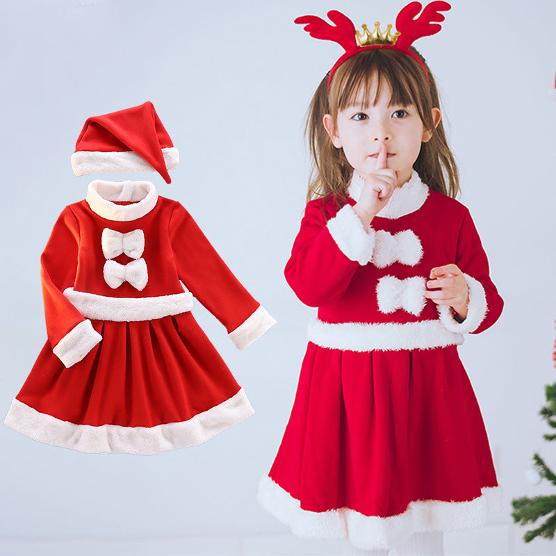 Kid Baby Girl Christmas Santa Claus Suits 2 Pcs Sets