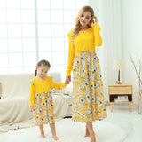 Family Matching Parent-child Long-sleeved Flower Dress
