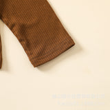 Kid Baby Girl Long Sleeve Solid Knit  Denim Fashion Outfits 2 Pcs Sets