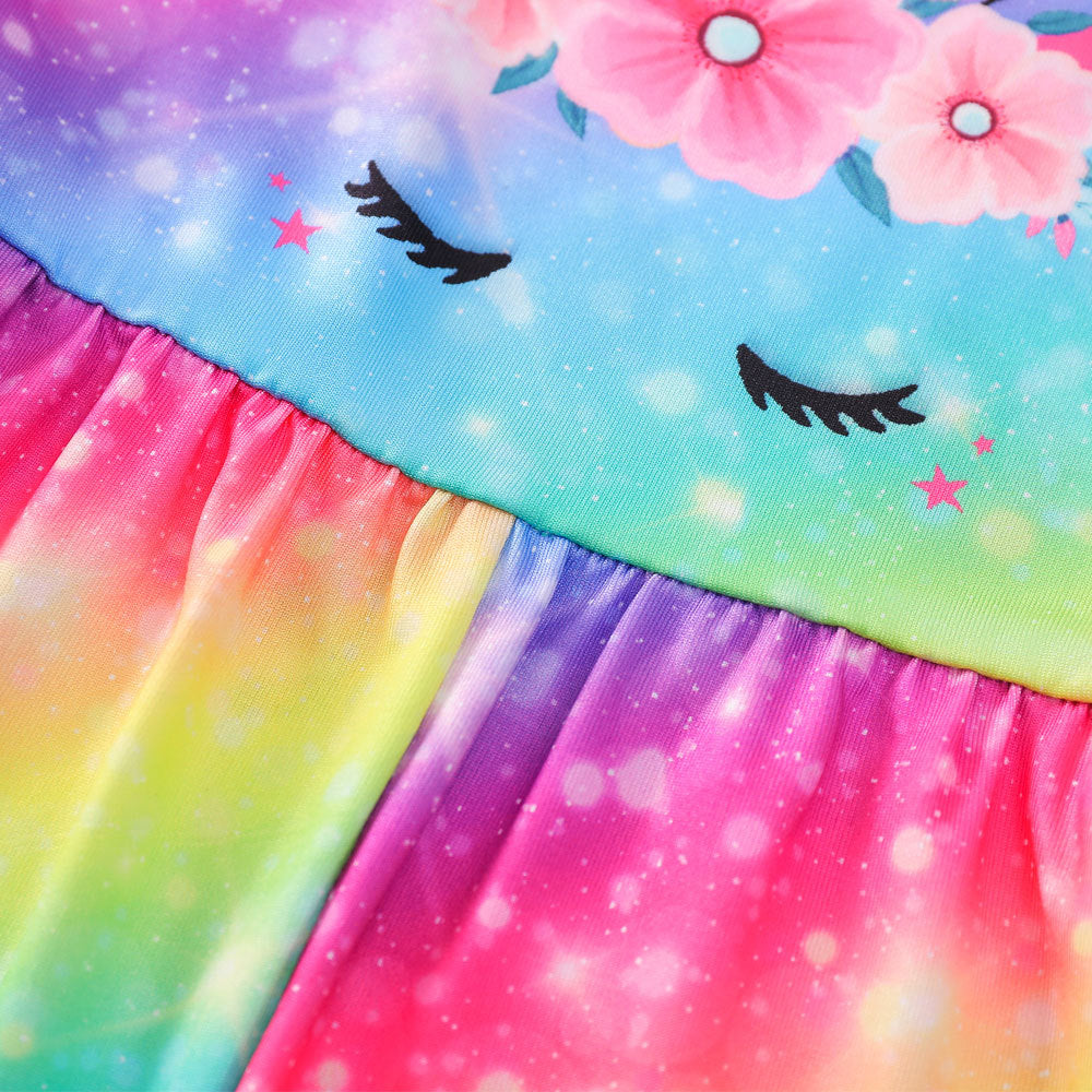 Kid Baby Girls Suspenders Spring Jumpsuit Rainbow Unicorn Fashion Pants