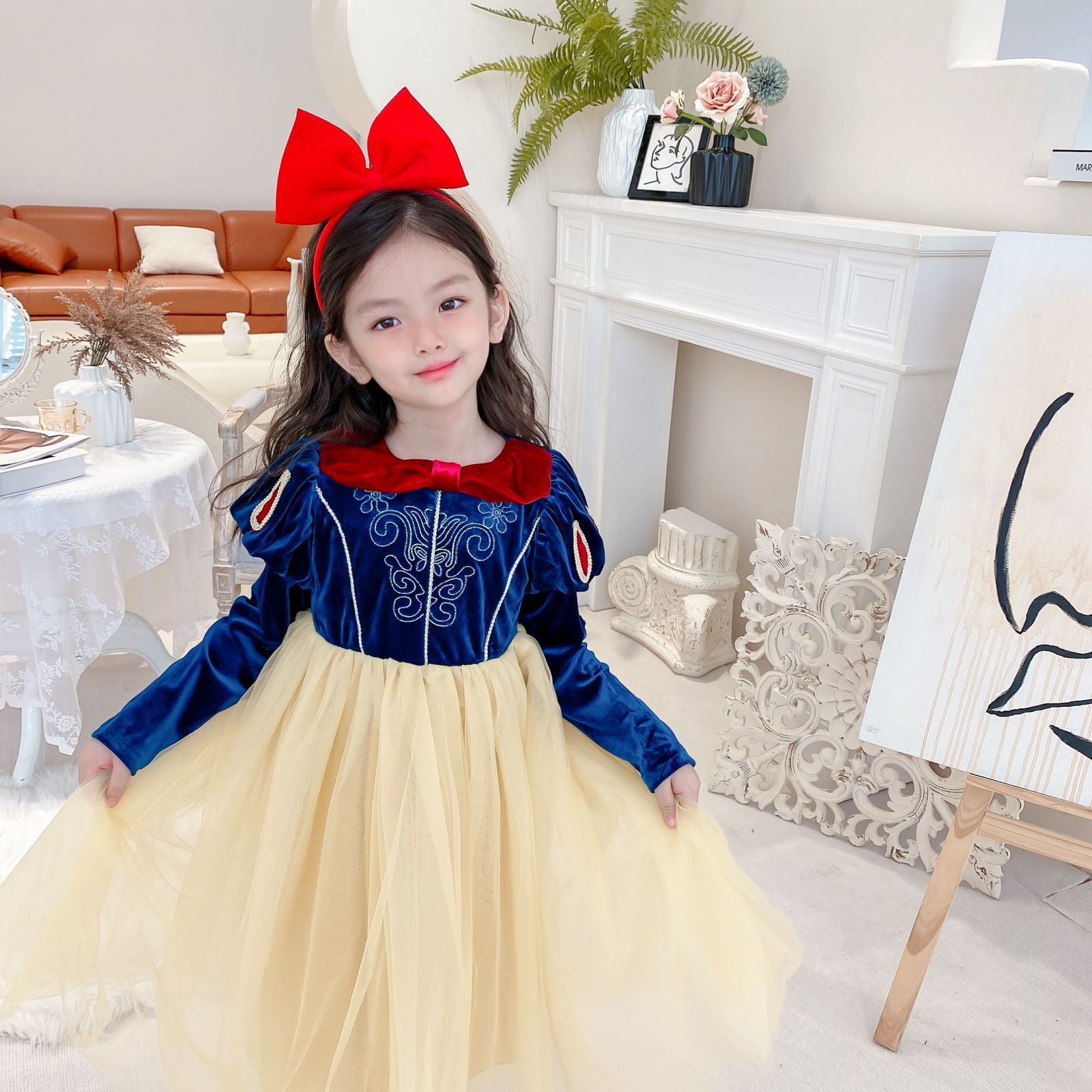 Kid Girl Ins Princess Dress Snow Christmas White Dresses