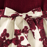 Kid Girl Spring Autumn Long Sleeve Printed Flower Dresses