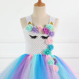 Mesh Kid Girl Flower Tutu Festival Unicorn Ballet Princess Tutu Dress