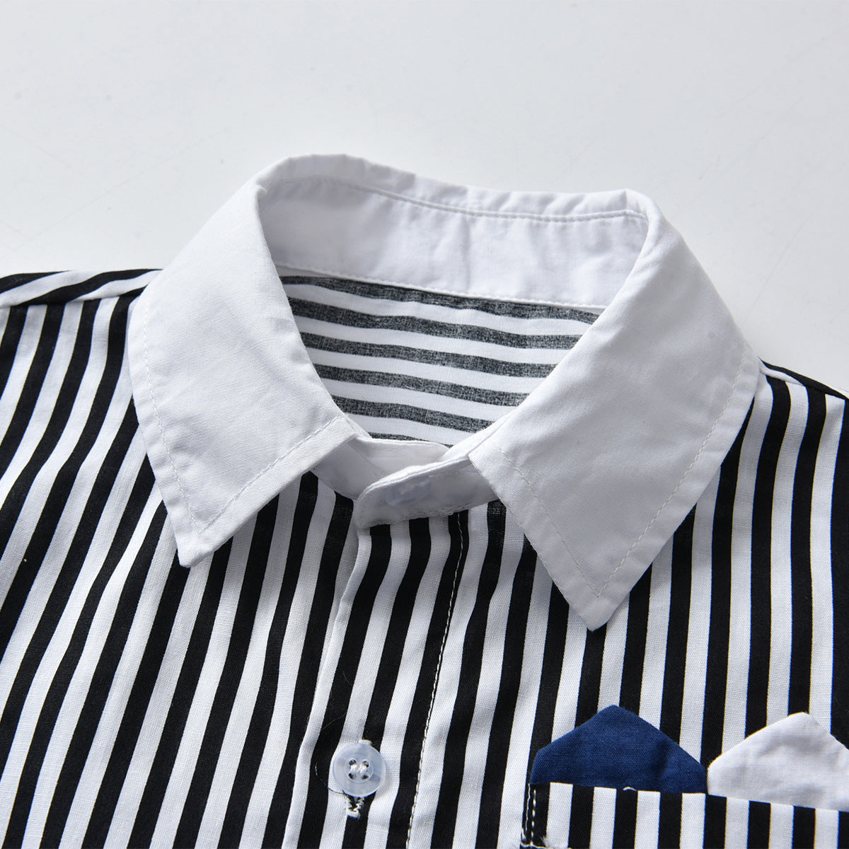 Kid Baby Boy Suit Long Sleeve Striped Suspenders Birthday Suits 2 Pcs Sets
