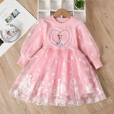 Kid Baby Girl New Long Sleeved Aisha Princess Frozzed Fall Dresses