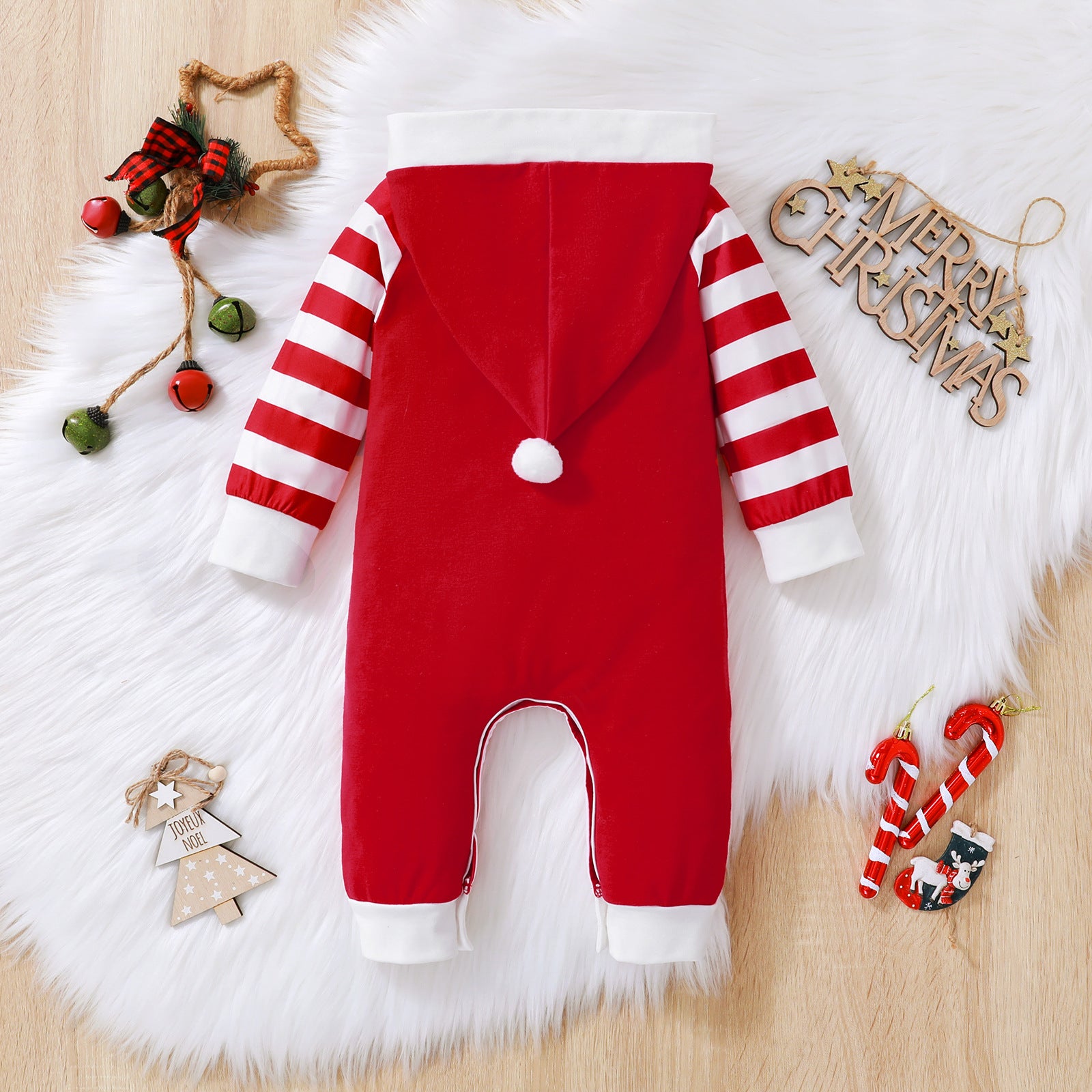 Baby Girl Jumpsuit Christmas Stripe Mosaic Printed Alphabet Rompers