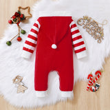 Baby Girl Jumpsuit Christmas Stripe Mosaic Printed Alphabet Rompers