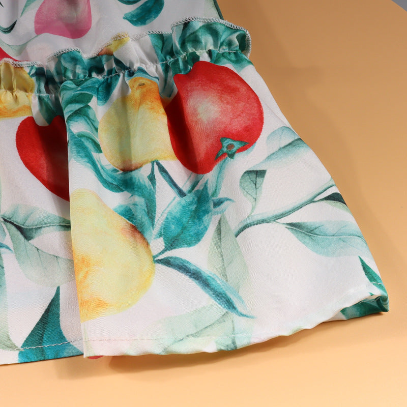 Family Matching Mother-daughter Lovely Print Summer Holiday Dresses