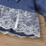 Kid Baby Girl Suit Autumn Solid Flared Sleeve Lace Bell 2 Pcs Sets