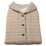 Baby Stroller Sleeping Outdoor Button Knitted Wool Fleece Thickened Pajamas