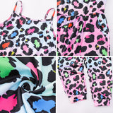 Kid Baby Girl One-piece Suspenders Leopard Print Loose  Long Pants