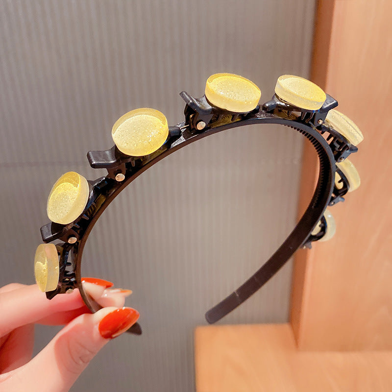 Kid Girl Braided Headband Clip Cute Cartoon Headwear
