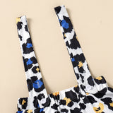 Kid Baby Girl Butterfly Leopard Print Suspenders 2 Pcs Sets