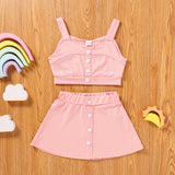 Kid Baby Girl Solid Fashion Summer Ins 2 Pcs Set