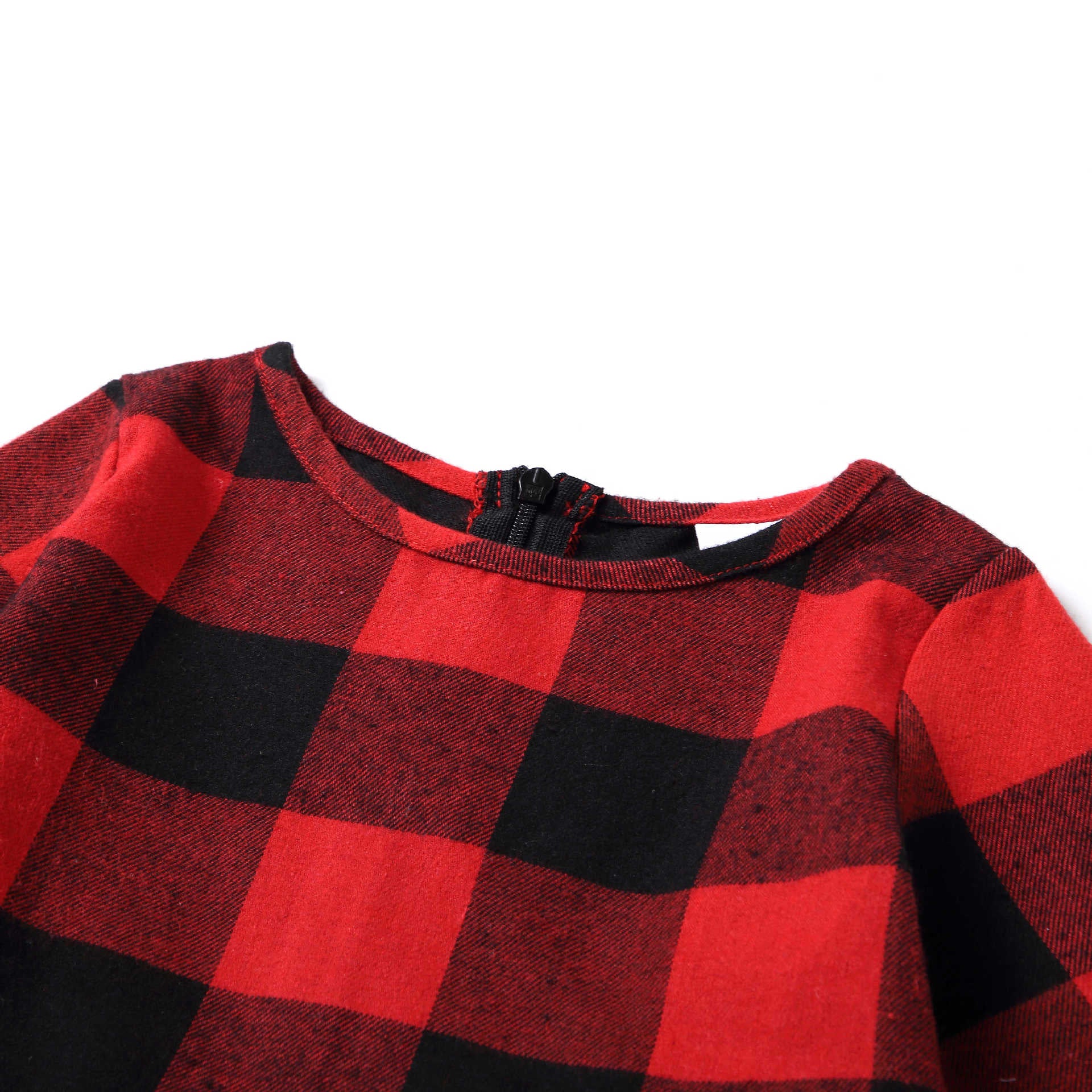 Family Matching Mother Daughter Plaid Christmas Autumn Dress