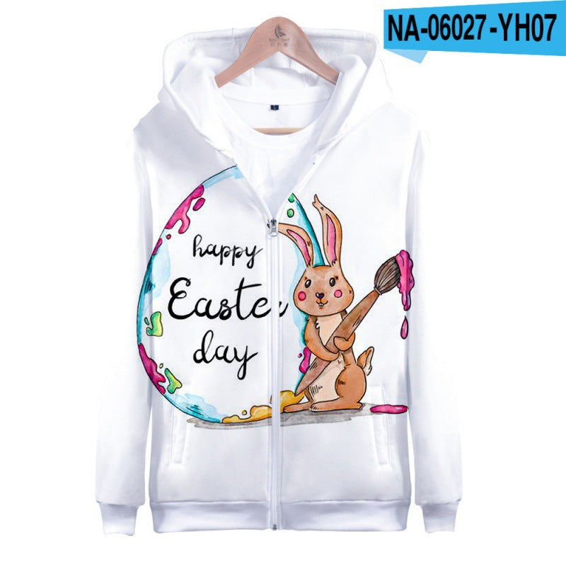 Kid Boy Girl Easter 3D Printed Hoodies Zipper Coats