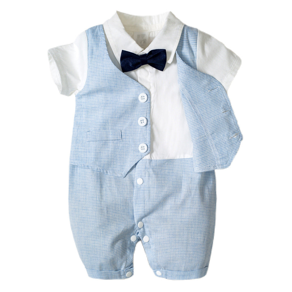 Baby Boy Gentleman Suit Climbing Suit With Hat 2 Pcs Sets