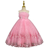 Kid Girl Princess Summer Flower Show Host Pompous Piano Performance Dresses