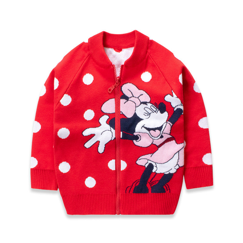Kid Boy Coat Polka Dot Line Sweater