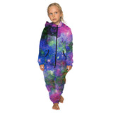Family Matching Star Digital Print Fashion Zipper Long Sleeve Pajamas