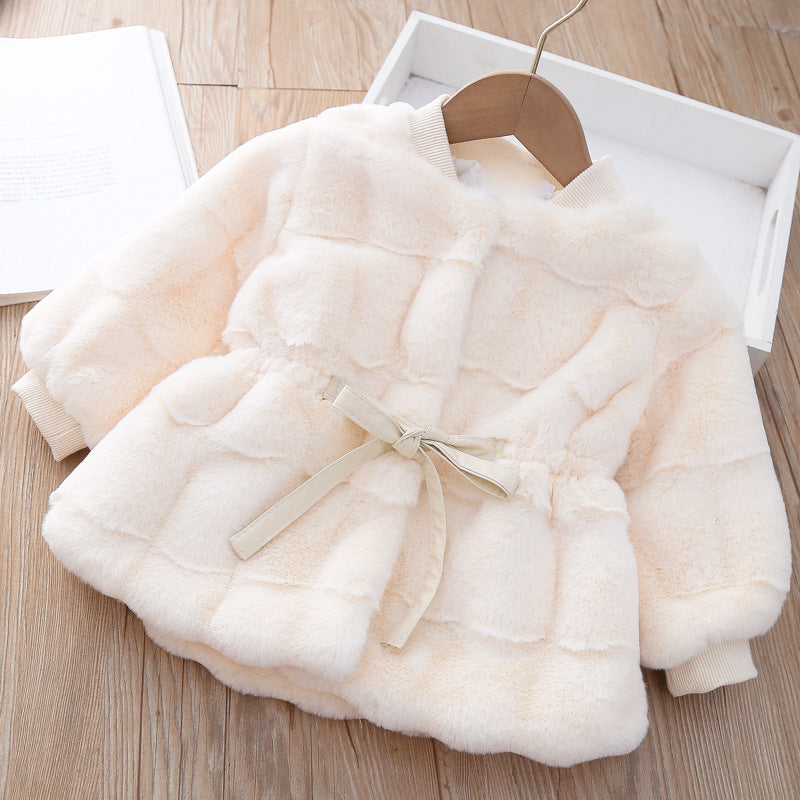 Winter New Girls Fashion Imitation Mink Fur Coat