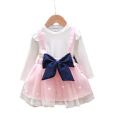 Kid Baby Girl Korean Gauze Braces Lace Dresses