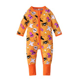 Baby Boy Long Sleeved Climbing Halloween Double Zipper Rompers