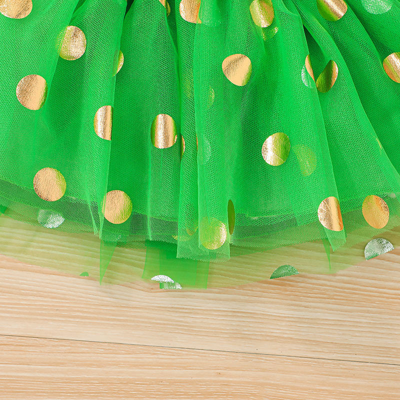 Baby Girl Summer St. Patrick's Day Four-leaf Alphabet Suit 2 Pcs Sets