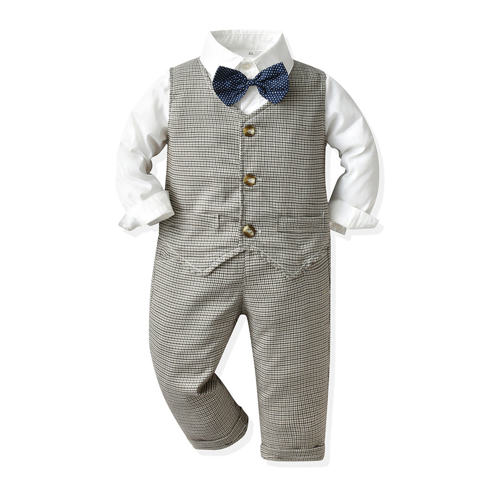 Kid Baby Boys Suit British Handsome 3 Pcs Sets