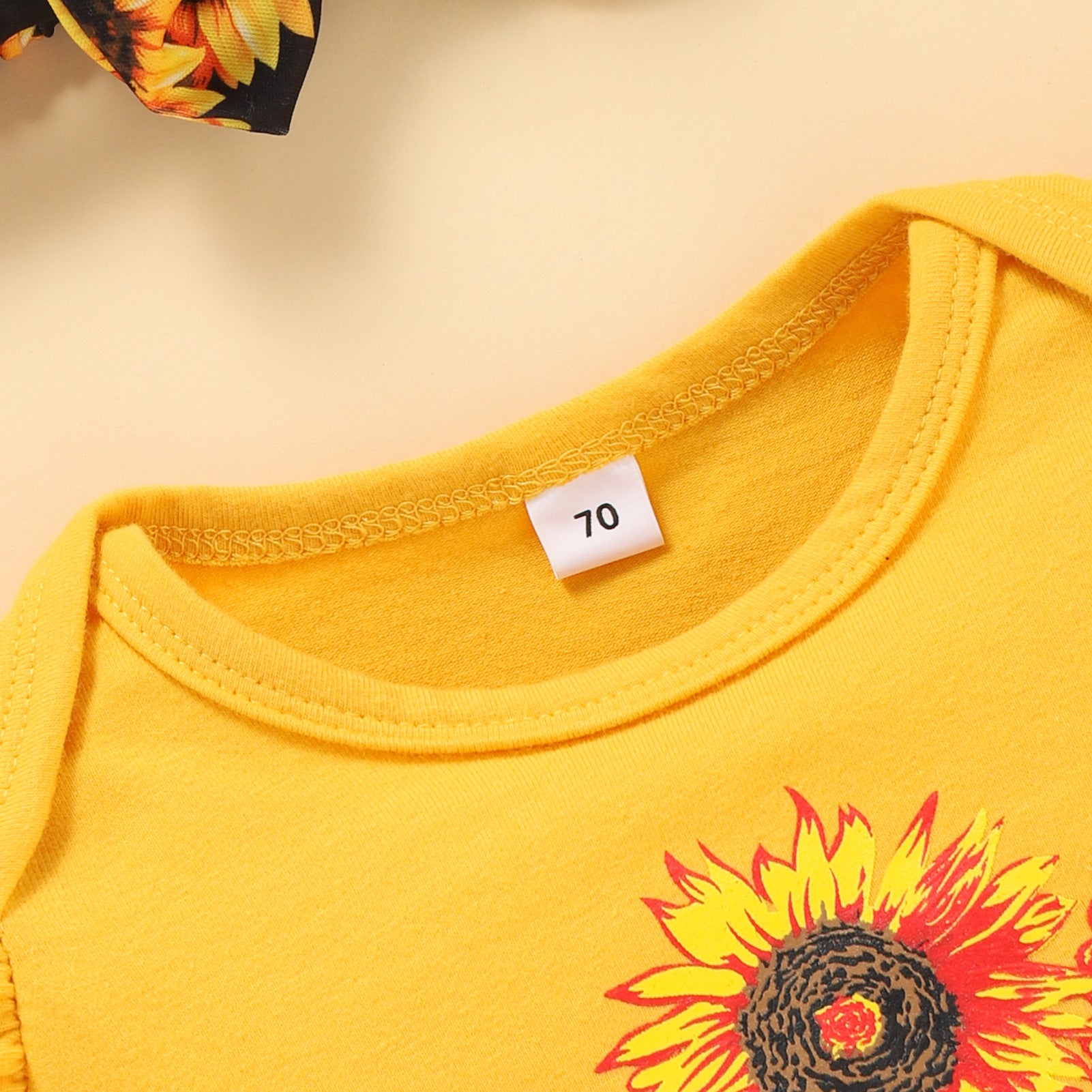 Baby Girls Round Collar Sleeveless Printed Shorts 2 Pcs Sets