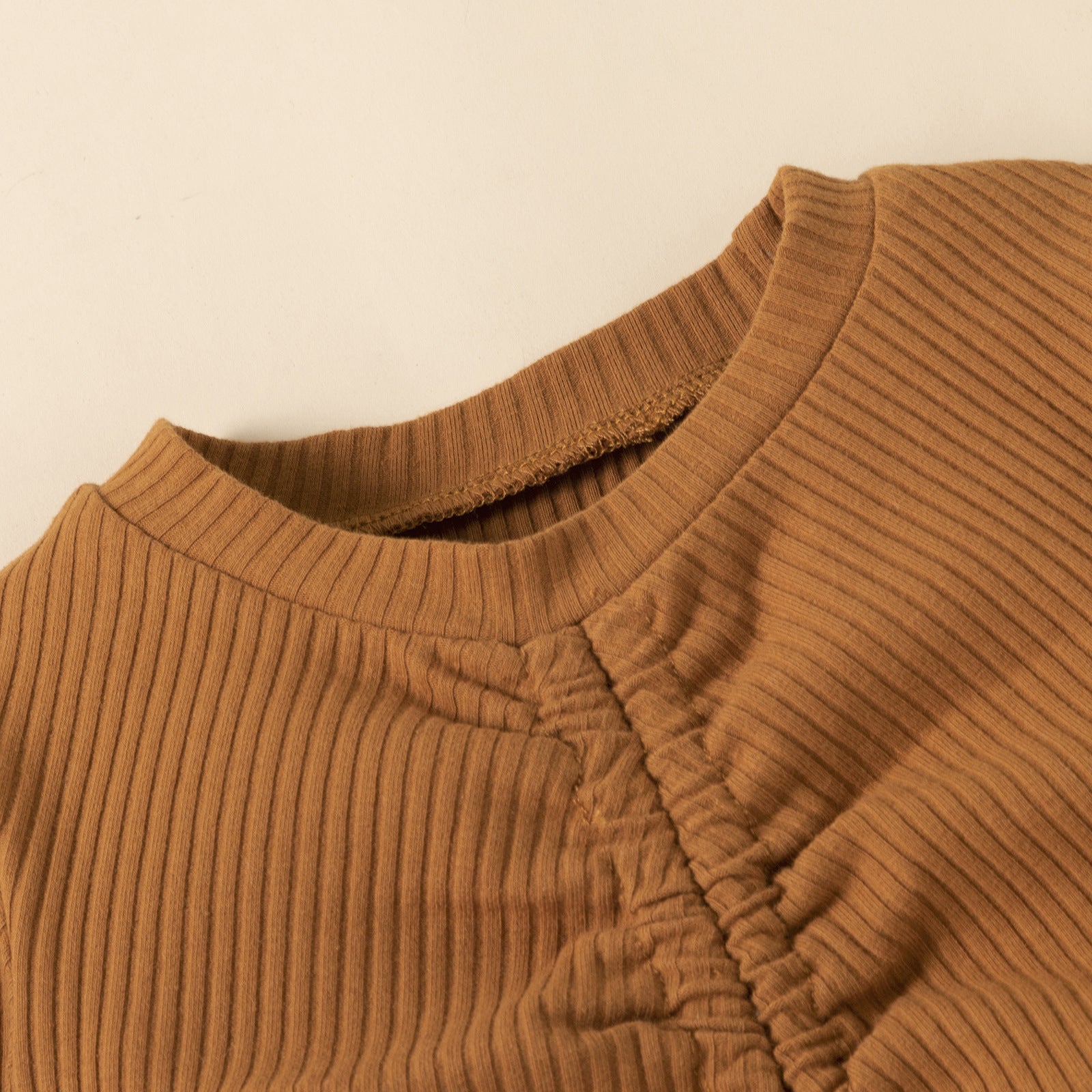 Kid Baby Girl Suit Long Sleeve Pit Stretch PU Leather 2 Pcs Sets