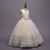 Kid Girl Princess Floral Lace Gown Sequins Gradual Change Dresses