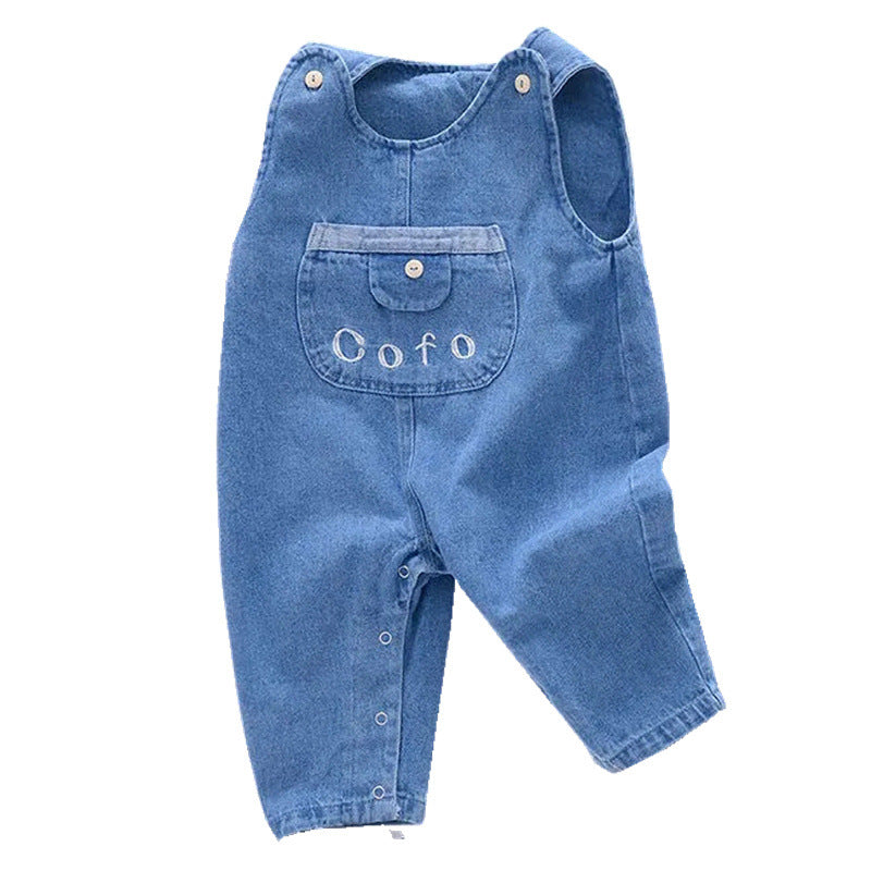 Baby Girl Onesies Sleeveless Crawlers Soft Denim Spring Autumn Rompers
