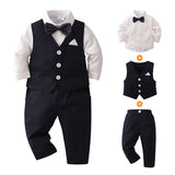 Kid Baby Boy Gentleman Autumn Long-sleeved 4 Pcs Set