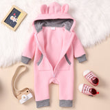 0-12M Baby Harried Long Sleeve Rabbit Bear Ears Rompers