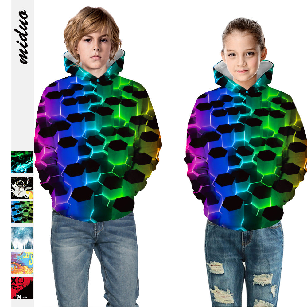 Kid Boy Girl Long Sleeve Fashion Fall 3D Digital Printing Hoodie
