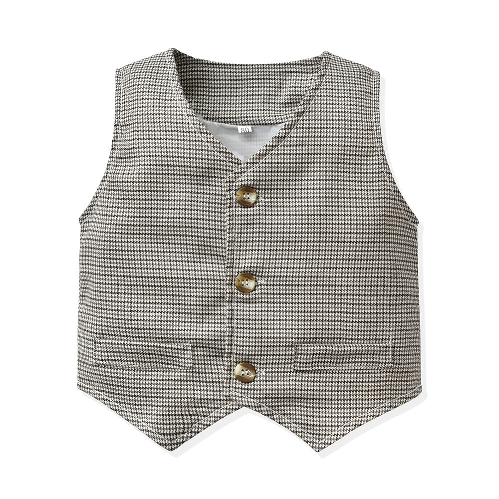 Kid Baby Boys Suit British Handsome 3 Pcs Sets