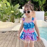 Kid Baby Girl Gauze One-piece Mermaid Swimsuit