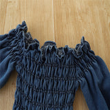 Kids Girls Jumpsuit Spring Autumn Solid Denim Romper