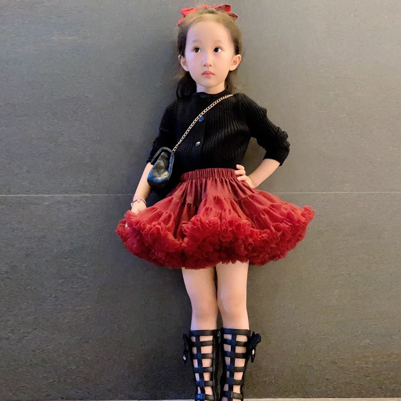 Kid Baby Girls Performance Princess Gauze Pompous Skirts