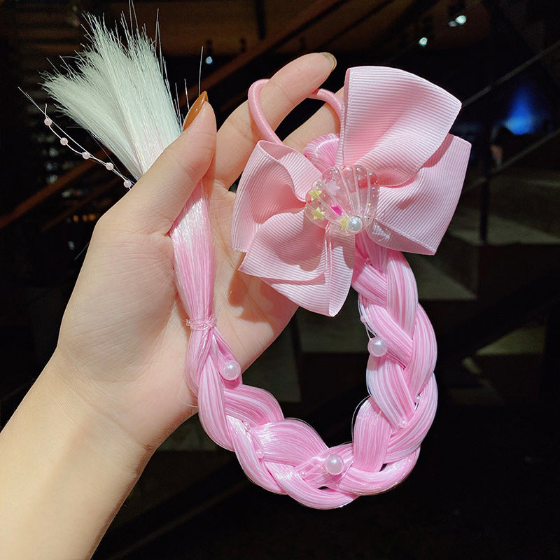 Kid Girl Cartoon Hair Accessories Candy Braided Hair Wig Headwears