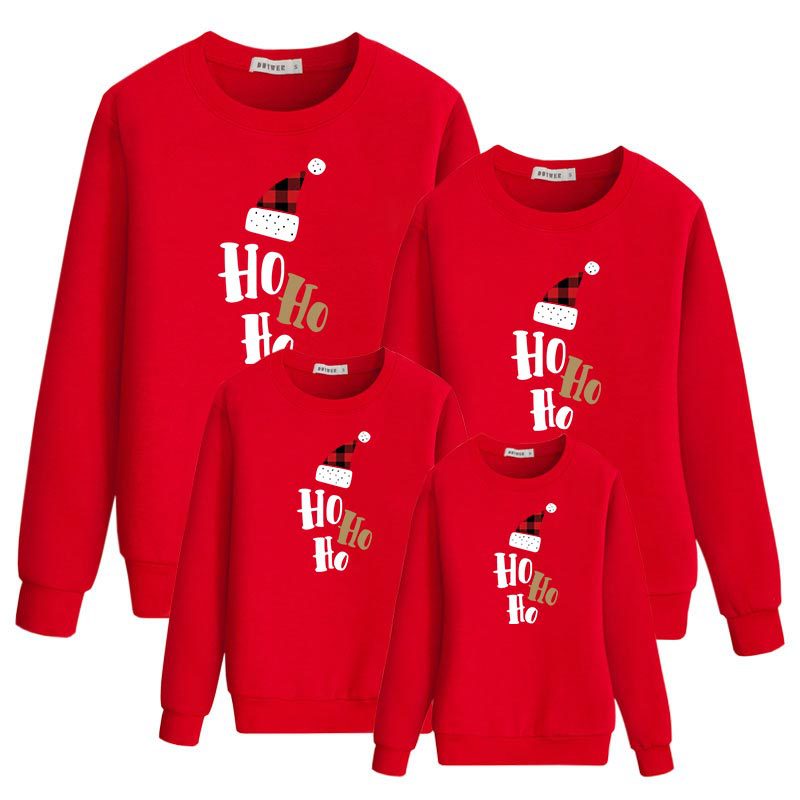 Family Matching Autumn Sweatshirt Round Neck Long Sleeve Shirts
