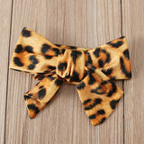 Baby Girls Valentine's Day Long Sleeve Love Leopard Print 3 Pcs Sets