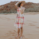 Family Matching Mother-daughter Rainbow Vertical Stripe Holiday Dresses
