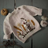 Kid Baby Girl  Hand Embroidered Farm Knit Winter Thicken Sweater