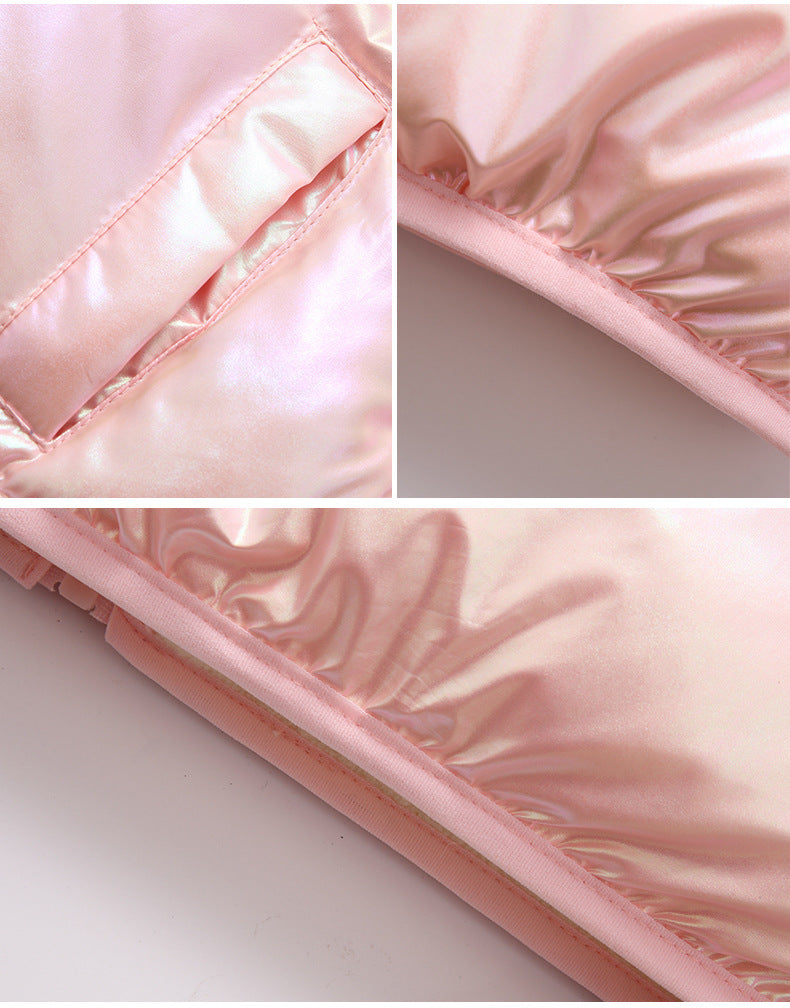 Kid Padded Down Winter Reflective Washless Cotton Lamb Fleece Coat