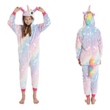 Kid Girl Flannel Home Cartoon Animal Stars Horses One-piece Pajamas