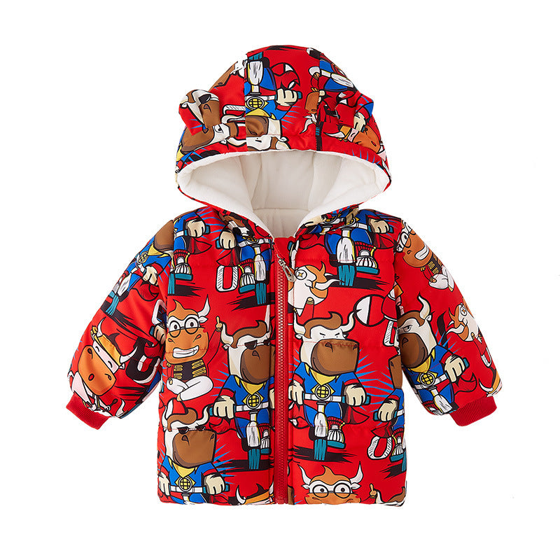 Kid Girl Padded Jacket Cashmere Go Out With Down Cotton Coats